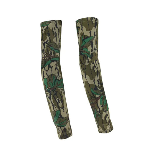 Leafy green Titan 3D bow sleeves in size XL with a bottomland pattern, designed for outdoor or hunting use.
