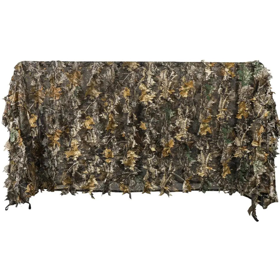 Titan 3D LeafySuits camouflage blinds and blankets with real tree edge pattern, perfect for outdoor or hunting use.