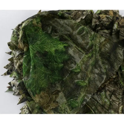 Titan 3D LeafySuits face mask in black, made of breathable fabric, designed for comfort and style.