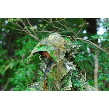 Titan 3D face mask with leafy green pattern, soft fabric covering nose and mouth for comfortable wear.