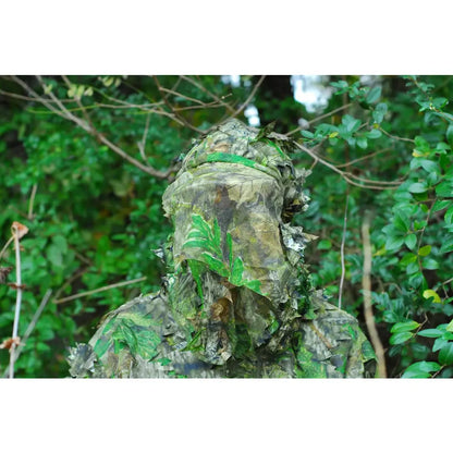 Titan 3D leafy face mask showcasing detailed leaf design, made of breathable fabric for comfortable wear.