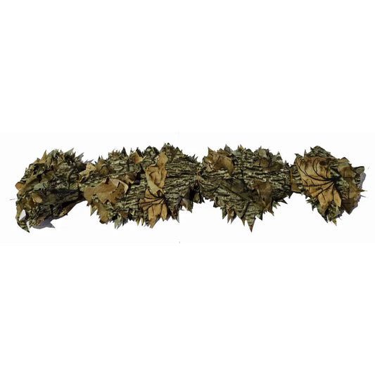 Titan 3D Leafy Leaves Camouflage Strips in fall pattern, 20-inch long, pack of 50, ideal for outdoor camouflage applications.