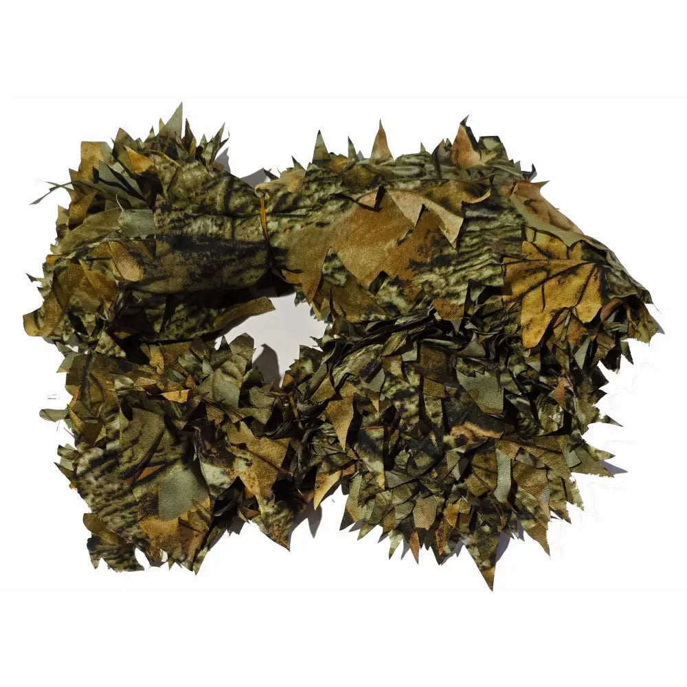 Titan 3D Leafy Leaves Camouflage Strips in fall pattern, 20-inch long, 50-pack, showing leafy camouflage design on fabric strips.