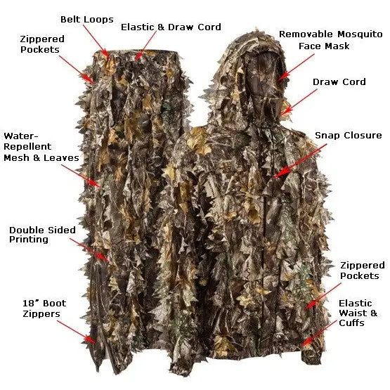 Titan 3D Leafy Suit P with realistic leafy design, full-body costume for outdoor cosplay or performance use.