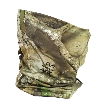 Titan 3D Leafy Gaiter in Realtree APX camouflage, versatile neck gaiter for outdoor activities and protection.
