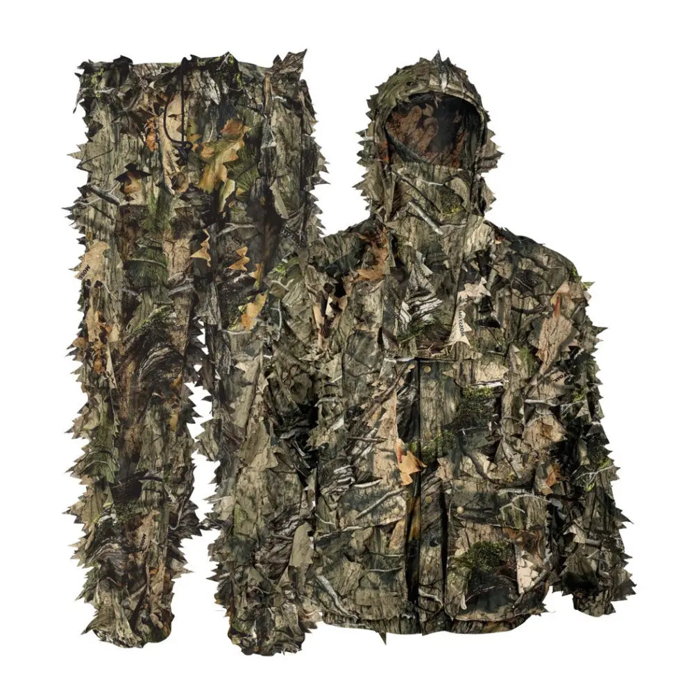 Titan 3D Outfitter Series Leafy Suit in Mossy Oak DNA camouflage, size M, designed for outdoor concealment and hunting.