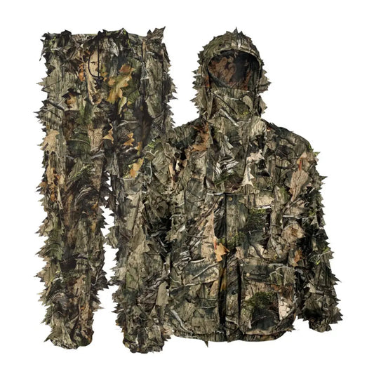 Titan 3D Outfitter Series Leafy Suit in Mossy Oak DNA, size S/M, with realistic leafy camouflage pattern.